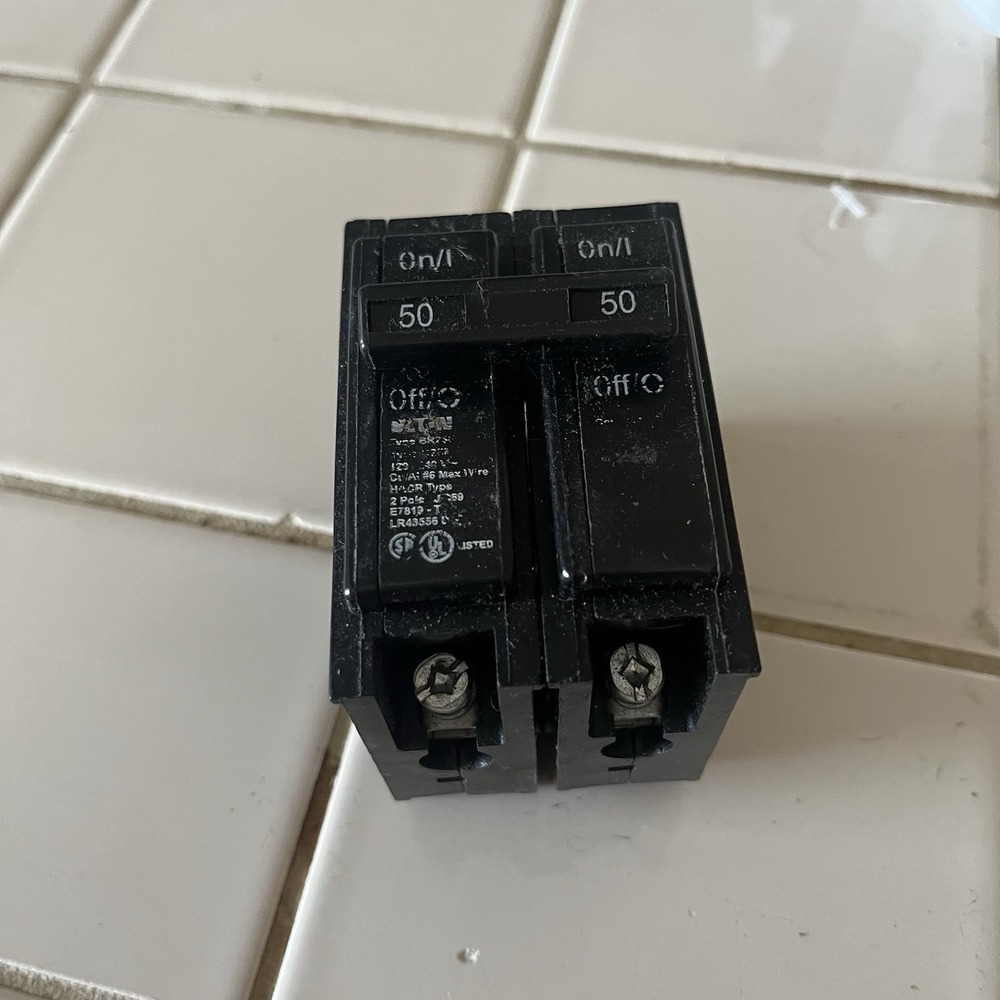 Cutler Hammer Eaton BR250 2 Pole 120/240V 50 Amp Circuit Breaker